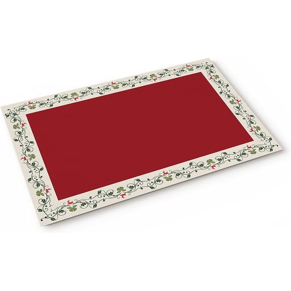 Chrsitmas Doormat Green Leaf Lace Door Mat Christmas Welcome MatsEntrance Floor Mat Red Chrsitmas Rug Indoor Bathroom Decorative Floor Mat Non-Slip Carpet 18x30 in