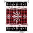 thumbnail image 1 of Chrsitmas Snowflake Shower Curtain Set ，Waterproof Fabric Shower Curtains Winter Snow Red Plaid Shower Curtains for Bathroom,Bathroom Decor 66"x72", 1 of 6