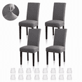 thumbnail image 1 of ChrumpTon Chair Covers for Dining Chairs Set of 4, Stretch Dining Chair Slipcovers, Removable Washable Chair Covers with Elastic Fit, Chair Protectors for Dining Room, Kitchen, Hotel, Dark Gray, 1 of 8