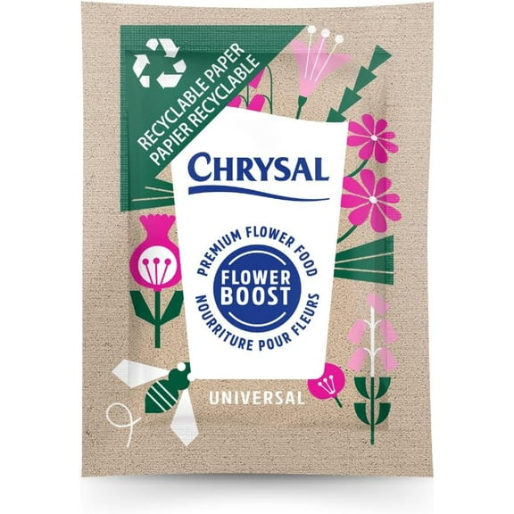 Chrysal Flower Boost - Recyclable Paper Flower Food - Increase Vase Life with Our Floral Supplies for Fresh Flowers - Flower Arrangements Supplies - Ideal Florist Supplies (200 ct)