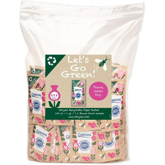 Chrysal Flower Boost - Recyclable Paper Flower Food - Increase Vase Life with Our Floral Supplies for Fresh Flowers - Flower Arrangements Supplies - Ideal Florist Supplies (200 ct)