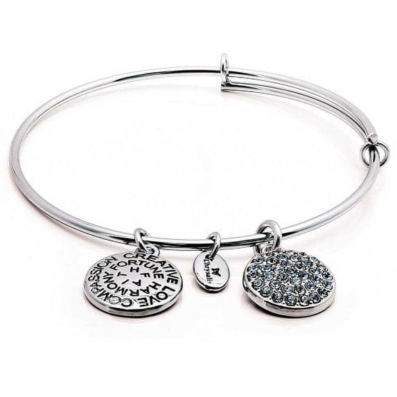 Chrysalis December Topaz Swarovski Crystal Rhodium-Plated Bangle