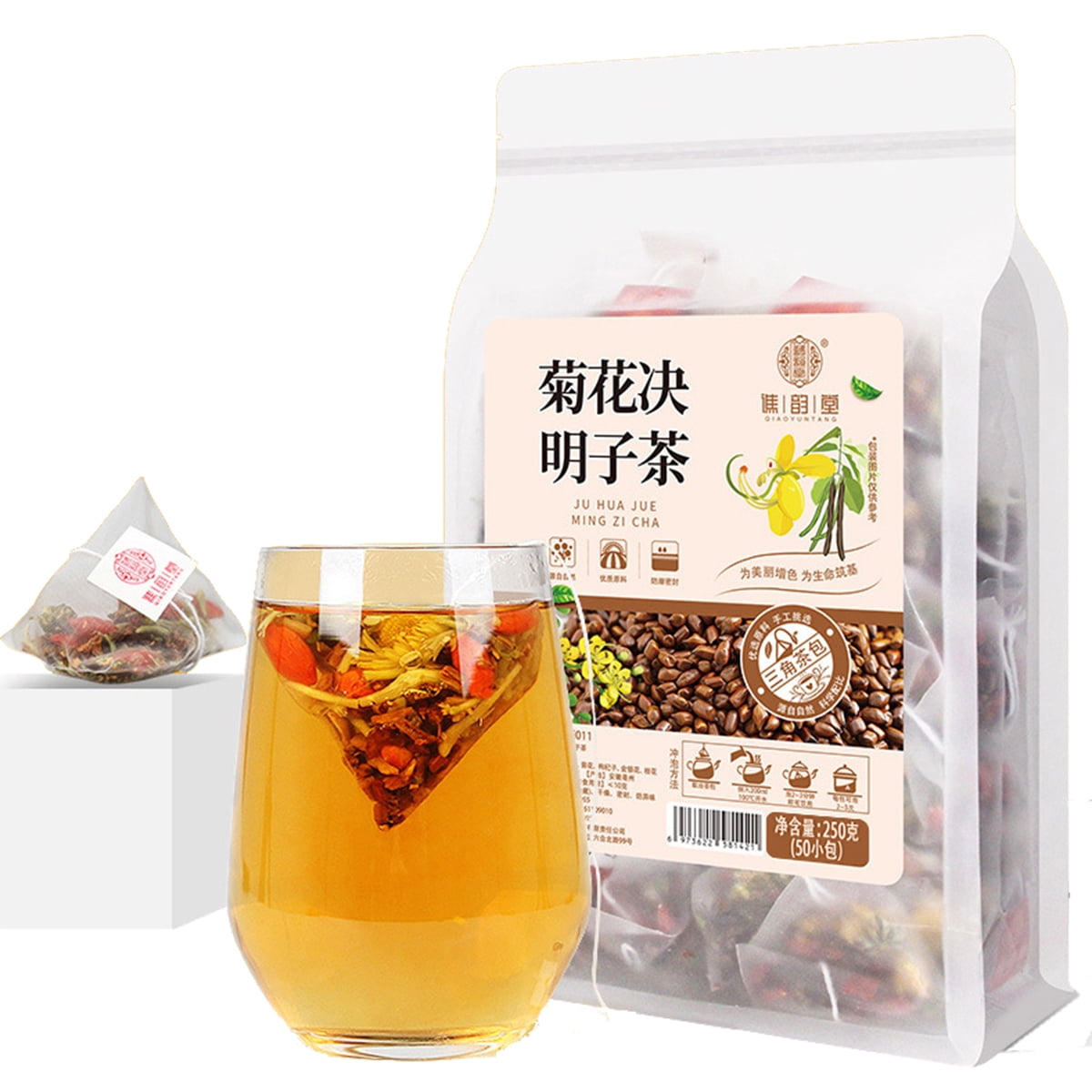 Chrysanthemum Cassia Seeds Herbal Tea, 8.81oz (250g, 5gx50pack) with