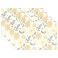 thumbnail image 1 of Chrysanthemum Daisy Flowers 4 PCs Placemats Set Linen Non-Slip Table Mat Rectangular Washable for Dining Kitchen Party 12"x18", 1 of 8