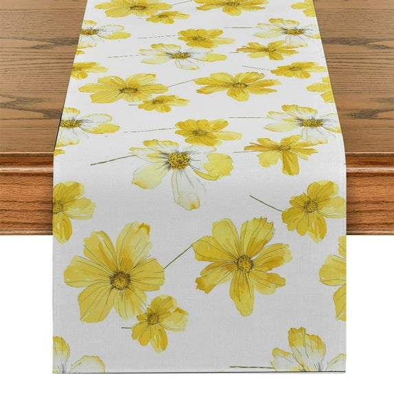 Chrysanthemum Simple Watercolor Table Runners Kitchen Table ration Washable Dining Table Runner Wedding Party rations