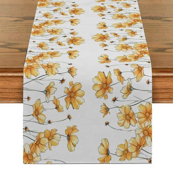 Chrysanthemum Simple Watercolor Table Runners Kitchen Table ration ...
