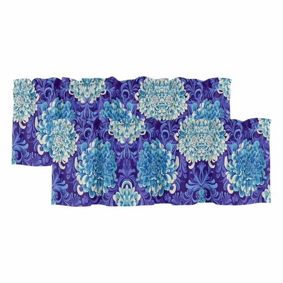 Chrysanthemum Spring Floral Curtain Valances for Windows, Kitchen ...