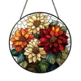 Chrysanthemum Stained Glass Suncatcher Floral Window Decor for November ...