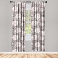 thumbnail image 1 of Chrysanthemum Window Curtains, Neutral Boho Leaves with Floral Boho Silhouettes on Grunge Back, Lightweight Decor 2-Panel Set with Rod Pocket, Pair of - 28"x95", Pale Salmon Taupe Grey, by Ambesonne, 1 of 3