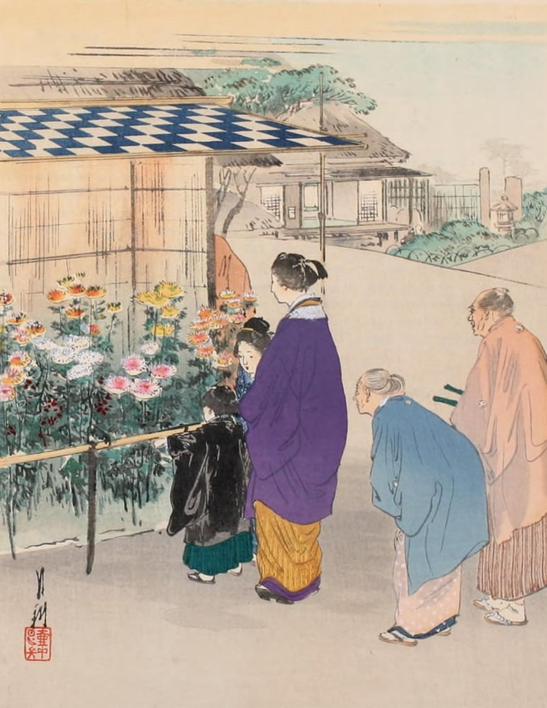 Chrysanthemums at Somei Floral Art of Japan 1899 Canvas Art - Unknown (18 x 24)