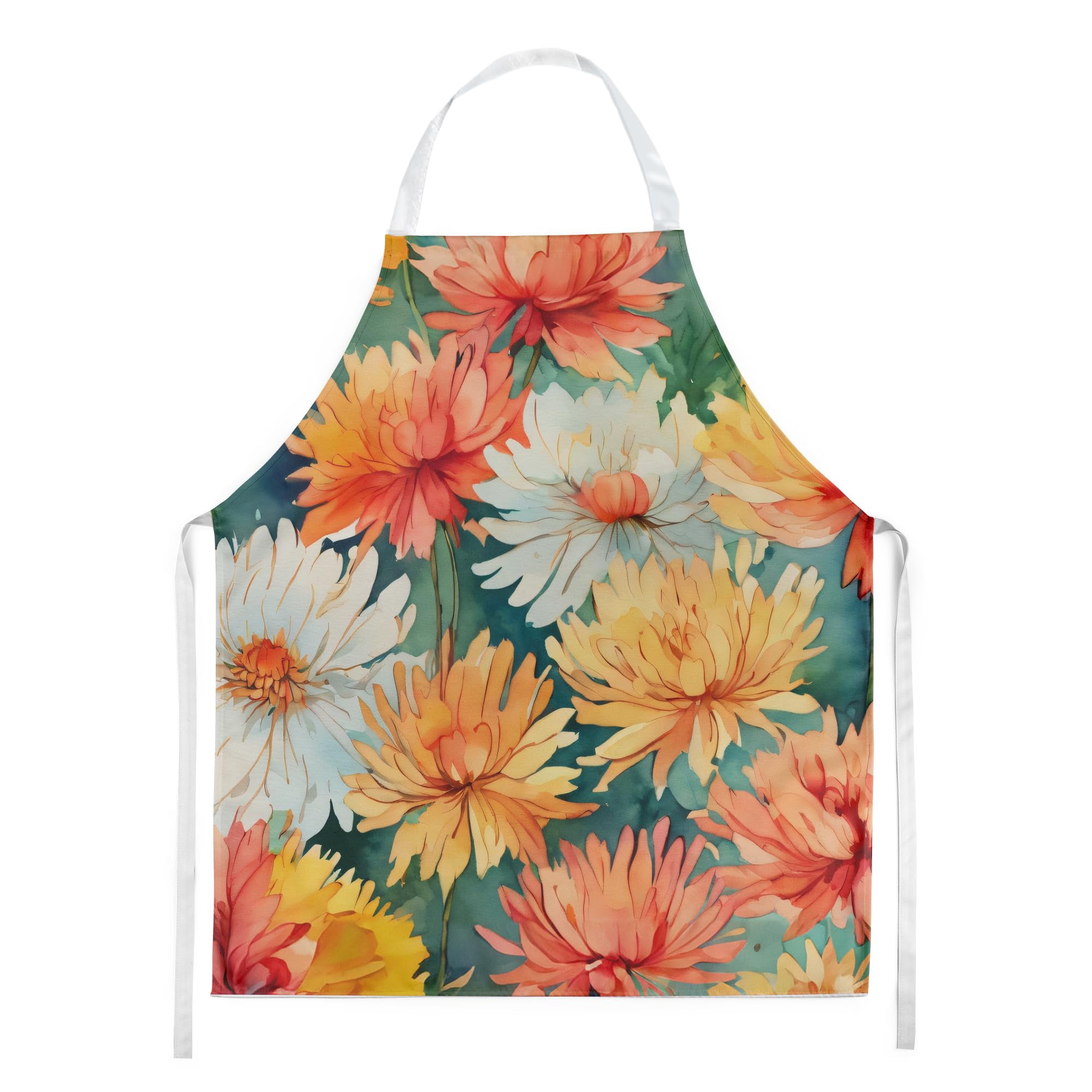 Chrysanthemums in Watercolor Apron 27 in x 30 in