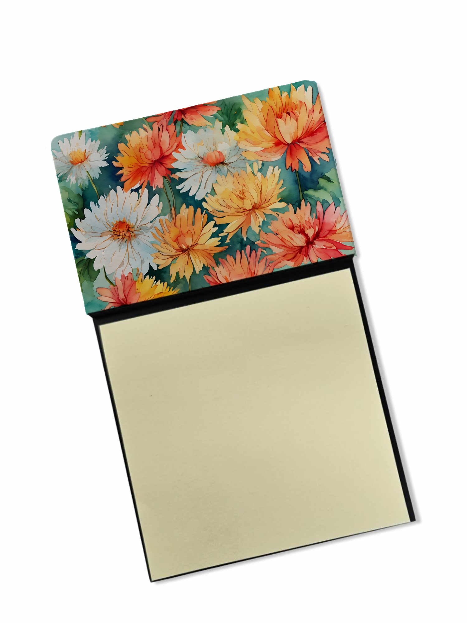 Chrysanthemums in Watercolor Sticky Note Holder 3.25 in x 5.25 in