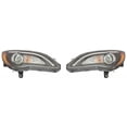 thumbnail image 1 of For Chrysler 200 Headlight Assembly 2011 12 13 2014 Driver and Passenger Side Pair Convertible S Model Black Bezel CAPA Certified For CH2502275 | 68088067AG, 1 of 2