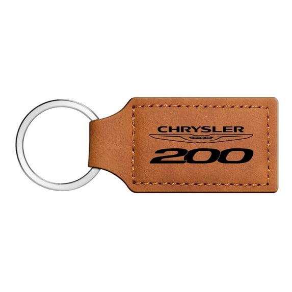 Chrysler 200 Rectangular Brown Leather Key Chain