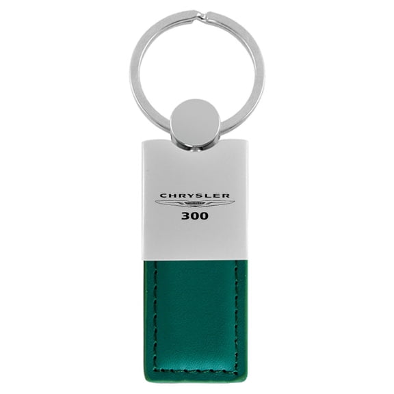 Chrysler 300 Duo Rectangular Leather Key Chain (Green)