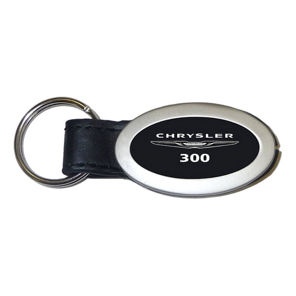 Chrysler 300 Oval Leather Key Chain (Black)