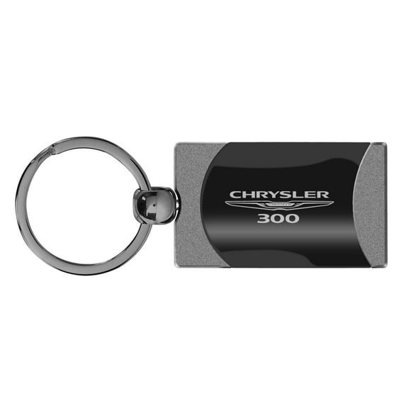Chrysler 300 Two Tone Rectangular Gun-Metal Key Chain