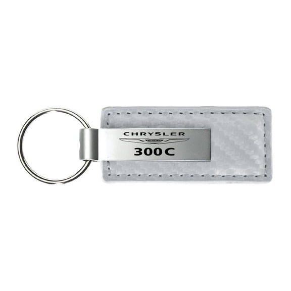 Chrysler 300C Carbon Fiber Leather Key Chain (White)