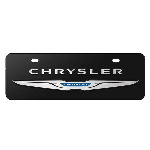 Chrysler 3D Logo 12" x 4.25" European Look Chrome Half-Size Stainless Steel License Plate