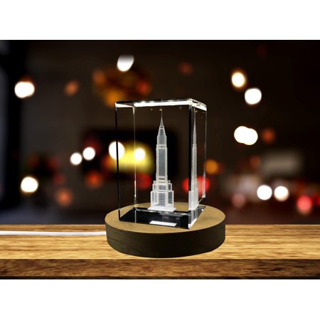 Chrysler Building 3D Engraved Crystal Keepsake Souvenir
