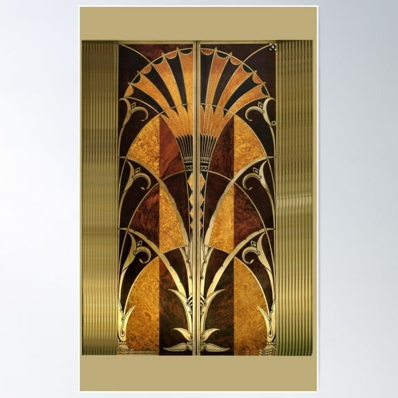 Chrysler Building Elevator Door Poster Wall Art, Modern Wall Decor For Living Room Bedroom, 8x12 UNFRAMED