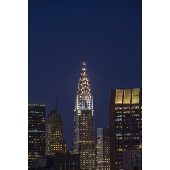 Chrysler Building at twilight New York City New York United States of America Canvas Art - F M Kearney Design Pics (12 x 19)