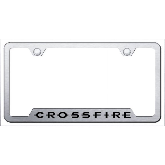 Chrysler Crossfire Laser Etched Logo Cut-Out License Plate Frame (Brushed Chrome)