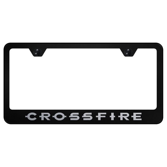 Chrysler Crossfire Laser Etched Logo Stainless Steel License Plate Frame (Black)