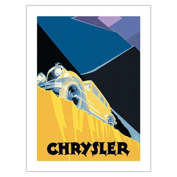 Chrysler Imperial Phaeton - Luxury Car - Vintage Automobile Poster by Edmond Maurus c.1930 - Bamboo Fine Art 290gsm Paper (Unframed) 12x16in