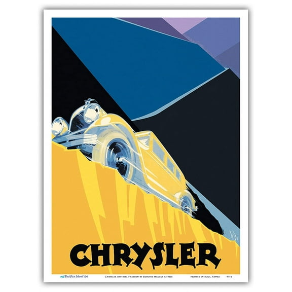 Chrysler Imperial Phaeton - Luxury Car - Vintage Automobile Poster by Edmond Maurus c.1930 - Master Art Print (Unframed) 9in x 12in