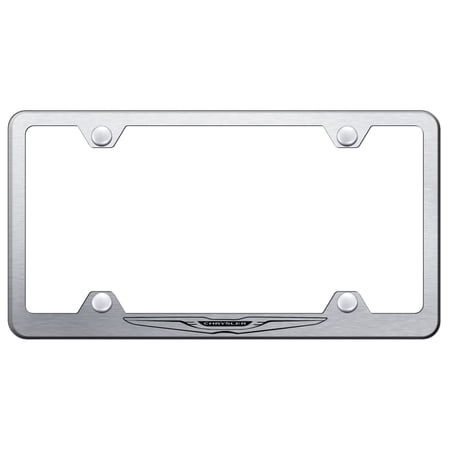 Chrysler Laser Etched Logo Wide Body License Plate Frame (Brushed Chrome)