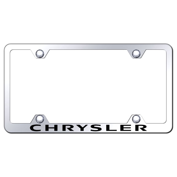 Chrysler Laser Etched Logo Wide Body License Plate Frame (Silver)