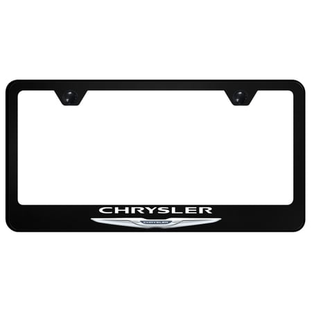 Chrysler Name and Logo UV Print Polycarbonate License Plate Frame (Black)