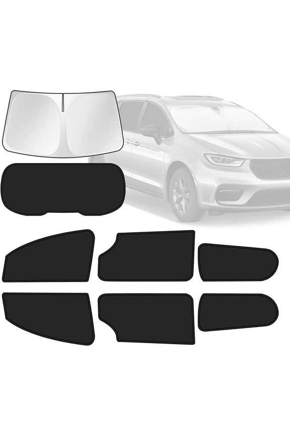 for Chrysler Pacifica/Pacifica Hybrid 2017-2025 Car Window Shades, 8pcs Privacy Sun Shade Set for Front Windshield Side and Rear Windows, Full Window Covers Keeps vehicle Cool for Camping Napping