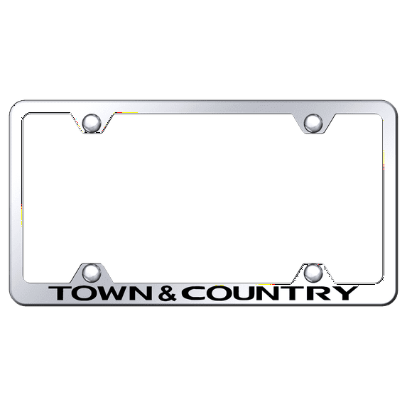 Chrysler Town & Country Laser Etched Logo Wide Body License Plate Frame (Chrome)
