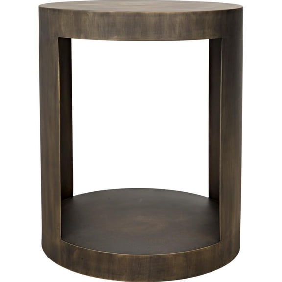 Chrysler Traditional Aged Brass Side Table by Noir