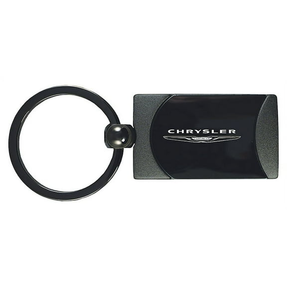 Chrysler Two-Tone Rectangular Key Chain (Gun Metal)