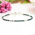 thumbnail image 1 of Chrysocolla 2mm Round Shape Faceted Cut Beads 7 inch Adjustable Silver Plated Clasp Bracelet for men, women, unisex. Link Chain Stacking Bracelet.|LINK_02003, 1 of 3