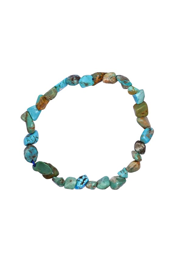 Chrysocolla Natural Gemstone Bracelet - Tumble Bead Stretch Bracelet and Healing Stones