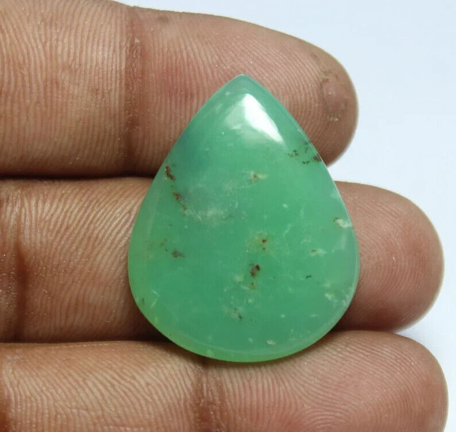ARENAGEMSJEWELLERY Chrysoprase Gemstone Pear Cut Chrysoprase Cabochon Semi Precious Loose Stone