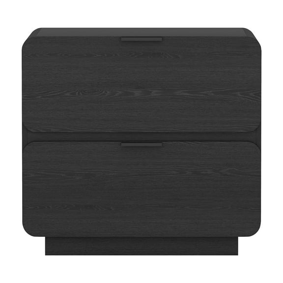 Chrystie Contemporary Modern 26" Nightstand in Black (2-Drawer)