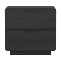 Chrystie Contemporary Modern 26" Nightstand in Black (2-Drawer)