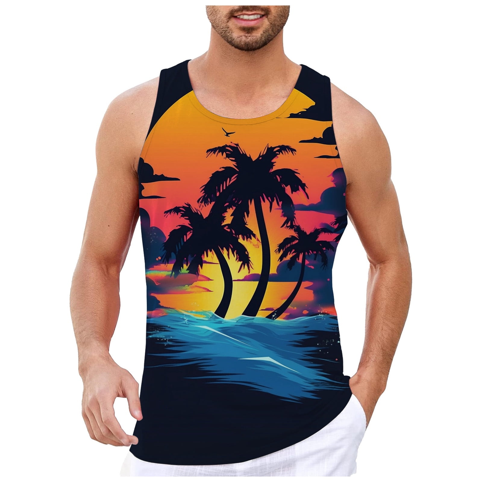 Chu Chu Big and Tall Tank Tops for Men Graphic Tanks for Men Athletic