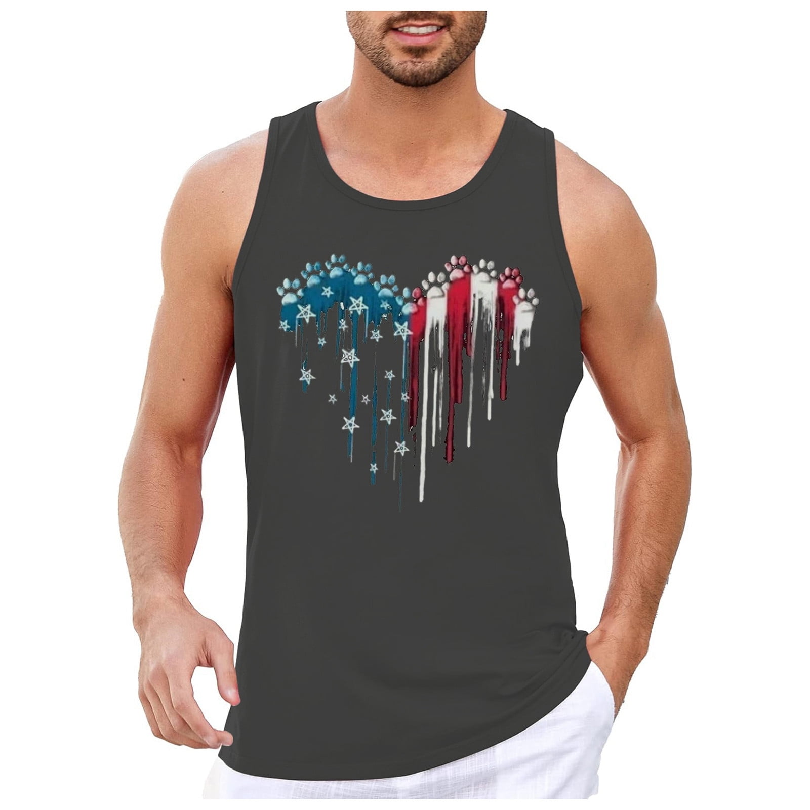Chu Chu Men 4Th Of July Tank Top Muscle Shirts For Men Graphic Tank
