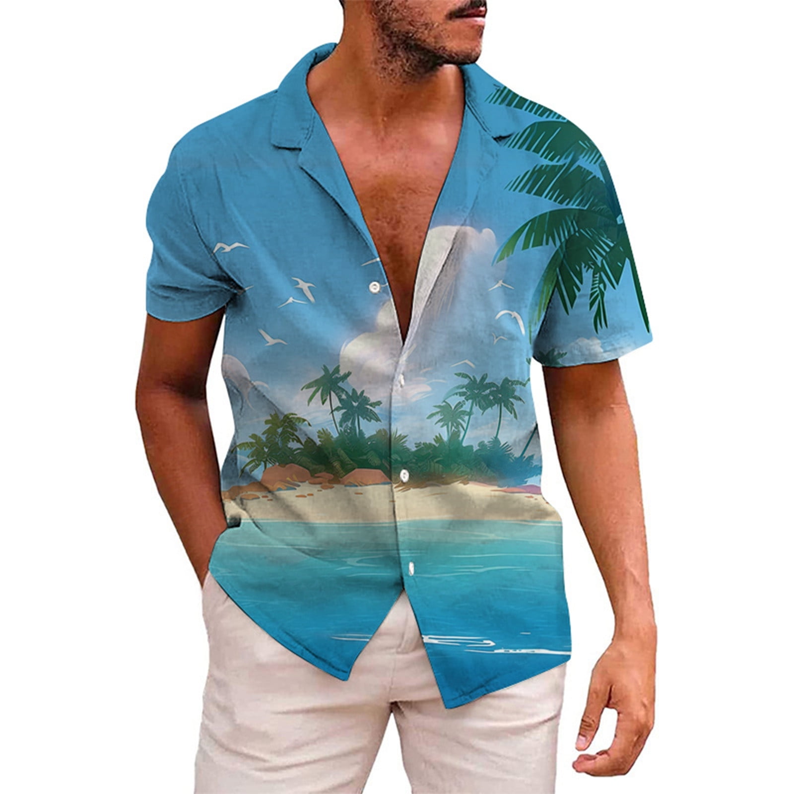 Chu Chu Men'S Hawaiian Shirts 2Xlt Short Sleeve Button Up Men’S