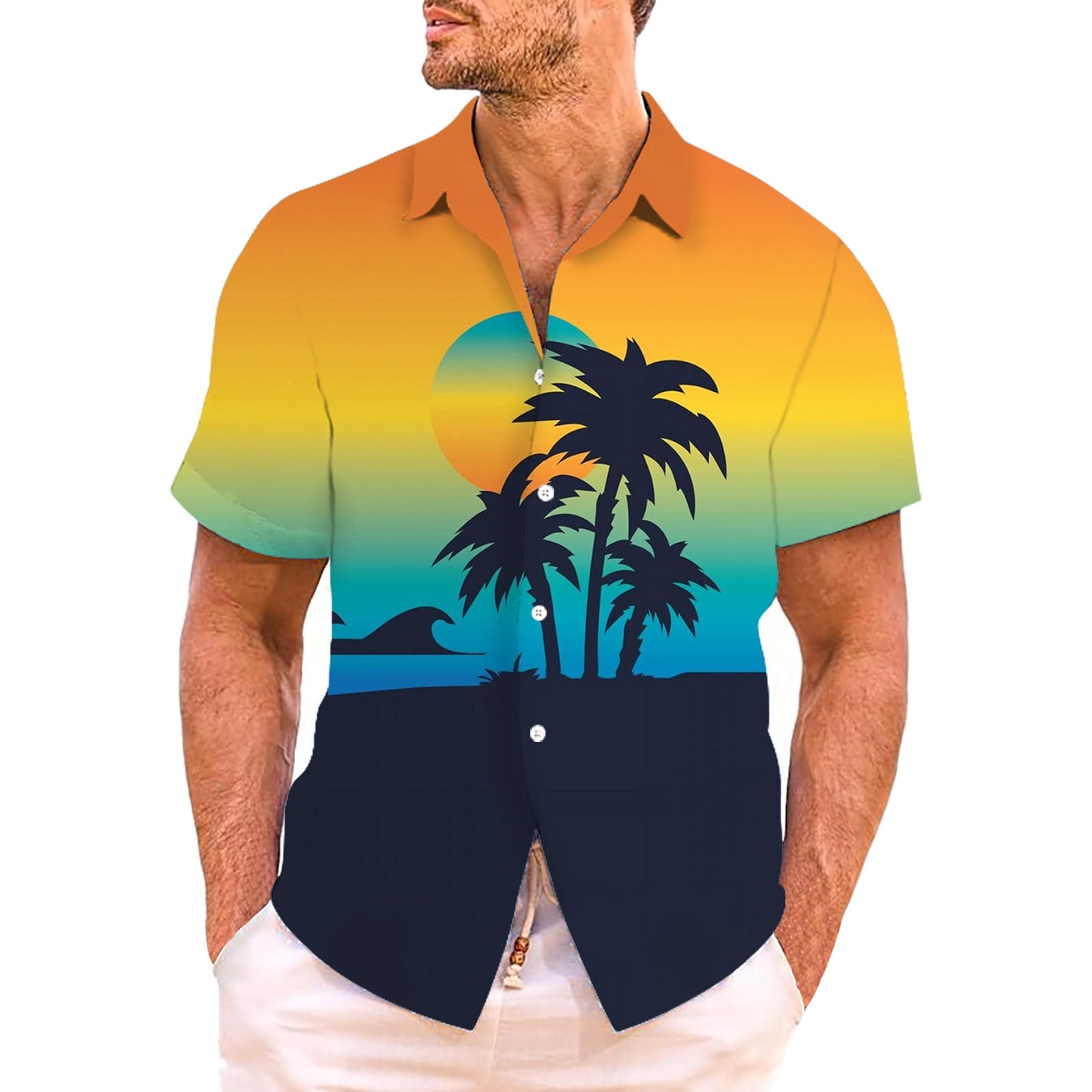 Chu Chu Men's Shirt Casual Tropical Style Print Trend Shirt Mens Shirt ...