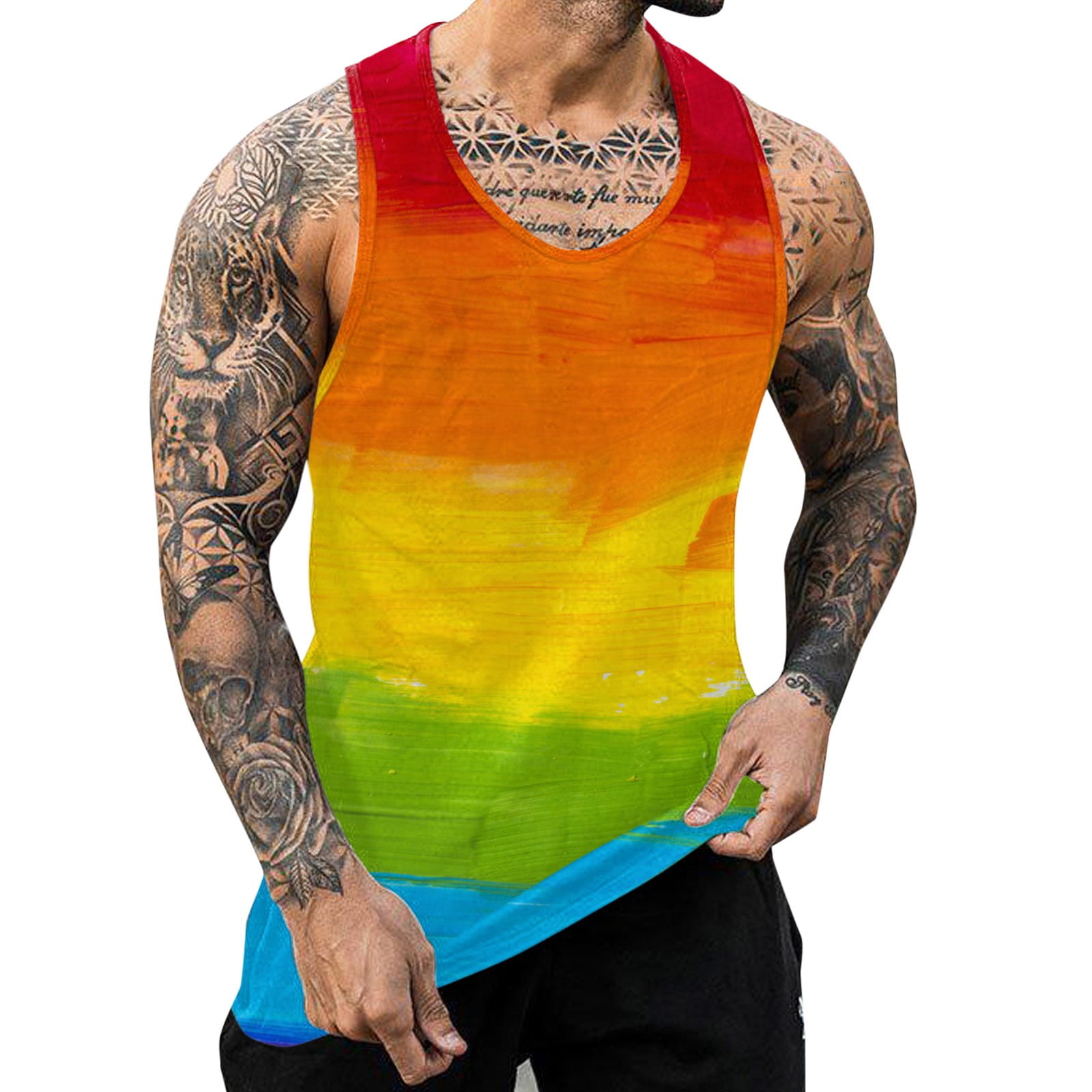 Chu Chu Mens Crop Top Mens Big And Tall Tank Tops Athletic Shirts For