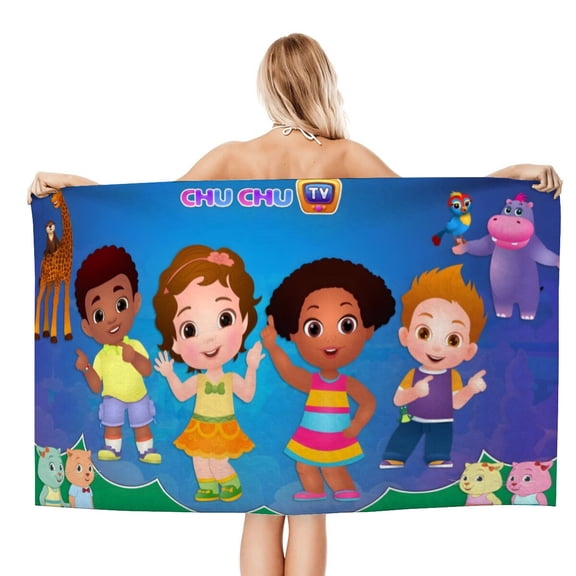 Chu Chu TV-theme Gifts Quick-dry Beach Towel for Women Girl Birthday Inspired Fan Bath Outdoor Music Lover30.7 x 63 in78 X 160 CM