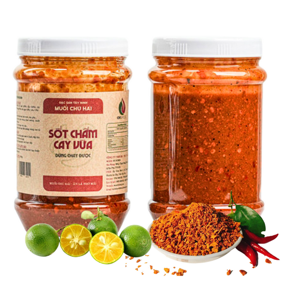 Chu Hai Dipping Sauce  Medium Spicy  500g Jar  Vietnamese-Style Salt-Based Chili Sauce for Meat, Seafood, and Vegetables