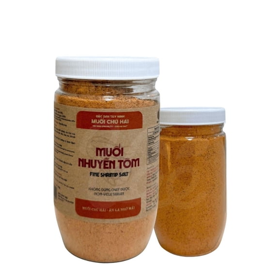Chu Hai Fine Shrimp Salt Vietnamese Tay Ninh Dipping Salt, Savory Spicy Shrimp Seasoning for Fruits, Seafood, Meat, Rice Paper & Cooking 2 packs